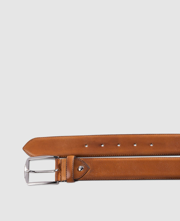 Men's belt in Cognac - Cognac